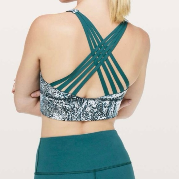 Lululemon 6 Free To Be Moved Bra Wildwood White Multi Green Jasper Stylish Bra - Picture 8 of 12